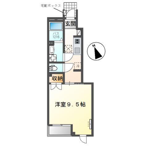 水口町新城アパート2(1K/1階)の間取り写真