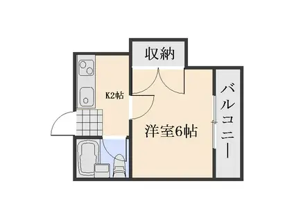 シティークロダ(1K/1階)の間取り写真