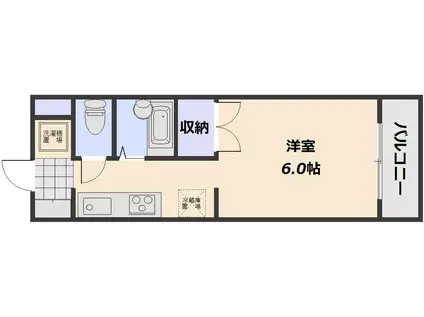 コーポヤマガタ(1K/3階)の間取り写真