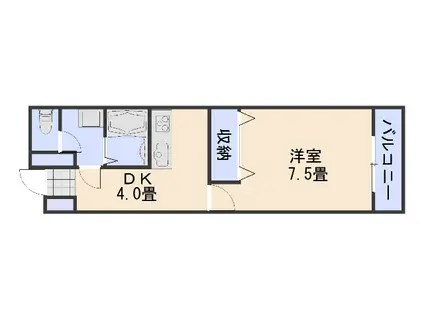 第1西本ビル(1K/3階)の間取り写真