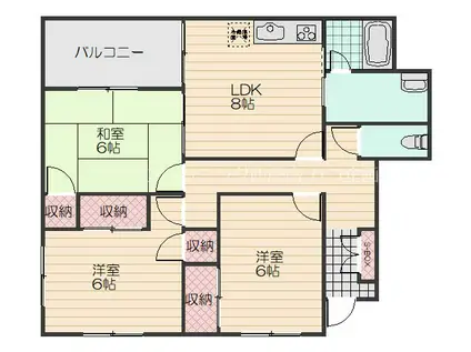 リバーサイド川内I(3DK/2階)の間取り写真