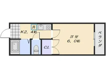 ルーラル・エヌ(1K/3階)の間取り写真