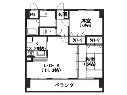 キャトルセゾン(2LDK/3階)の間取り写真
