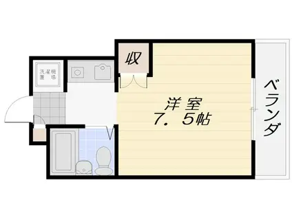 バザレビル(ワンルーム/2階)の間取り写真