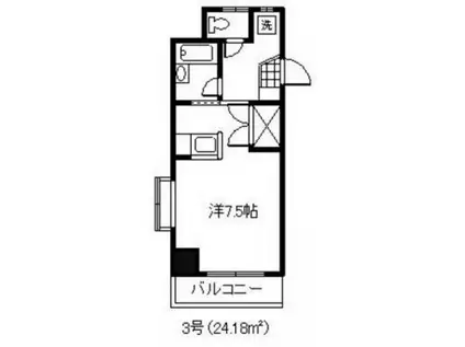 アソシエ大町(1K/4階)の間取り写真
