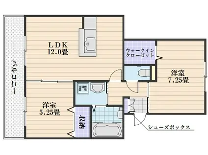 ルミエル(2LDK/3階)の間取り写真