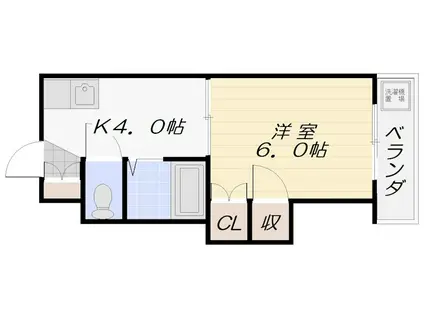 第1下原ビル(1K/3階)の間取り写真