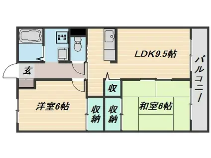 GRACE東原(2LDK/1階)の間取り写真