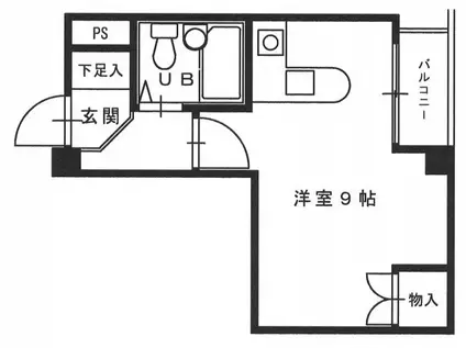 KUハウス(ワンルーム/2階)の間取り写真