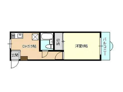 チェリス牛田(1K/4階)の間取り写真