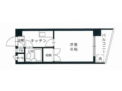 ポエトリー(1K/3階)の間取り写真