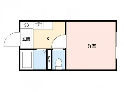 ホワイトパレス長束(1K/3階)の間取り写真