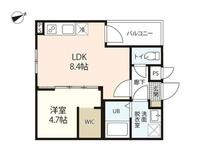 MOVE祇園(1LDK/2階)の間取り写真