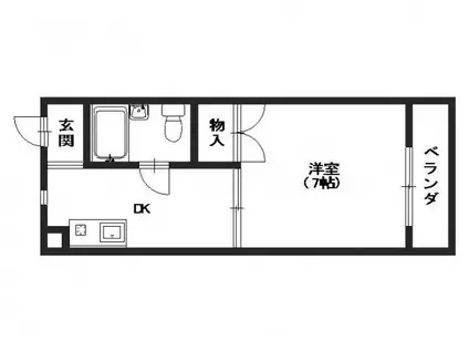 ドミール・エヌ(1DK/2階)の間取り写真