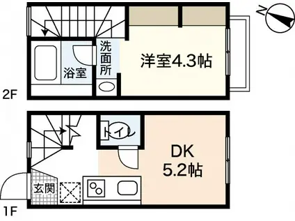 ヴィラ・フェリシア(1DK/1階)の間取り写真