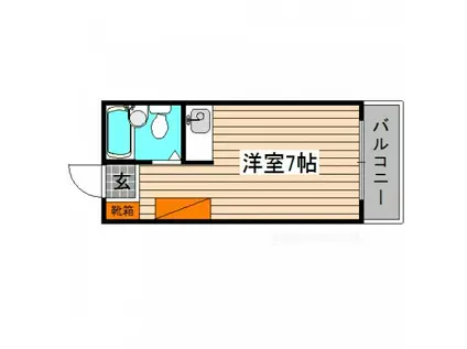 第8長束ビル(ワンルーム/2階)の間取り写真