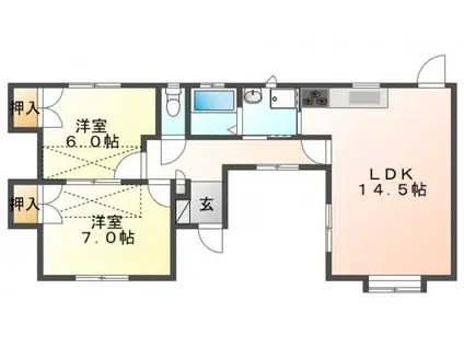 カタヤマC館(2LDK)の間取り写真