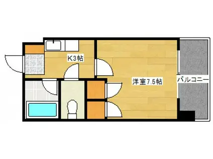 FKビル(1K/8階)の間取り写真
