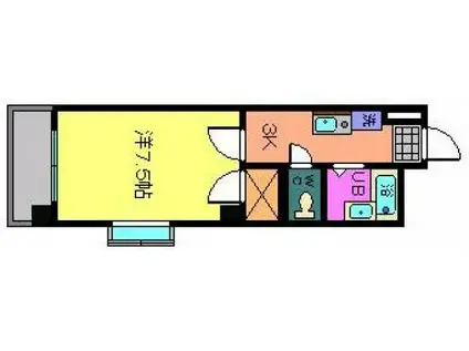 ESSOR・K(1K/3階)の間取り写真