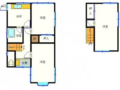 芸備線 矢賀駅 徒歩20分 2階建 築57年(3DK)の間取り写真