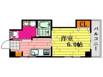 ユニテタワラ(1K/3階)の間取り写真