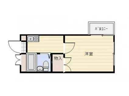 西原マンション(1K/3階)の間取り写真