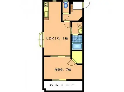 GREENSTREET壱番館(1LDK/2階)の間取り写真