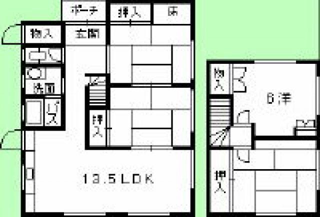 広島電鉄宮島線 古江駅 徒歩6分 2階建 築43年(4LDK)の間取り写真