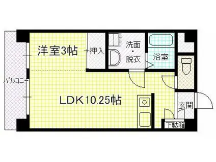 ラフィネDAN(ワンルーム/1階)の間取り写真