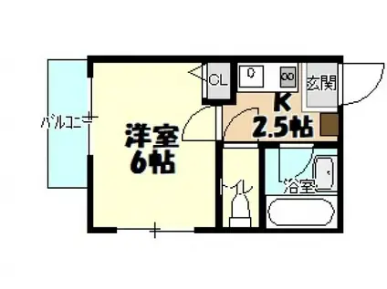 メルカード壱番館(1K/1階)の間取り写真