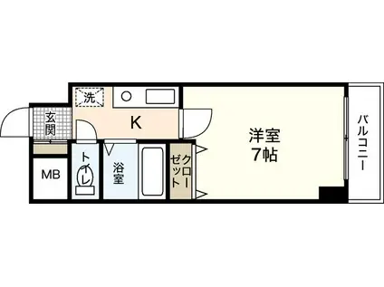 エスポアール楠木(1K/3階)の間取り写真