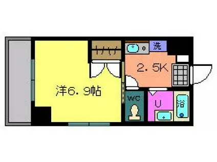 エスポワール牧村(1K/3階)の間取り写真