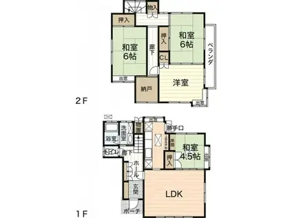 アストラムライン 上安駅 徒歩5分 2階建 築38年(4SLDK)の間取り写真