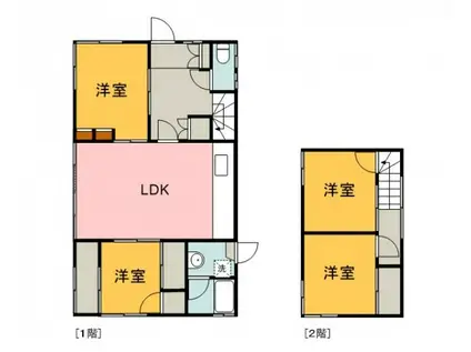 広島県広島市安佐北区 2階建 築54年(4LDK)の間取り写真