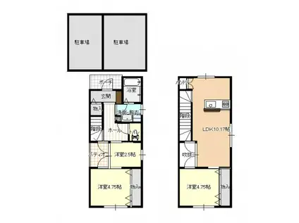 シャルール(2LDK)の間取り写真