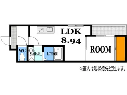 RESIDENTIAL 戸坂駅前(1LDK/1階)の間取り写真