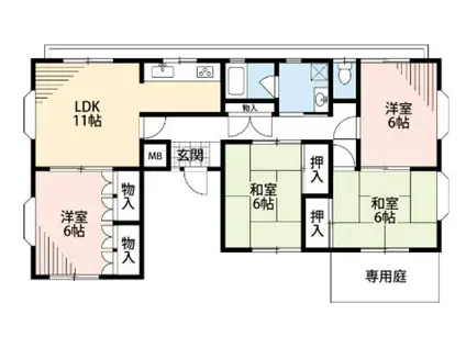 カーサ佐伯(4LDK/2階)の間取り写真
