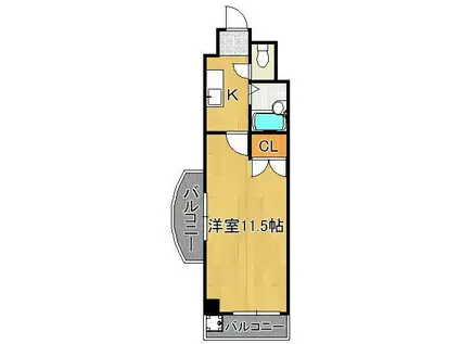 ロイヤルリージェント(1K/12階)の間取り写真