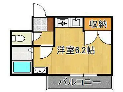 ベルガ中津口(ワンルーム/10階)の間取り写真