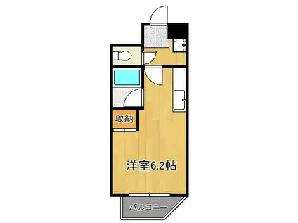 ベルガ中津口(ワンルーム/6階)の間取り写真