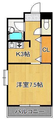ピュアシティ小倉(1K/10階)の間取り写真