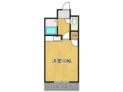 ピュアシティ小倉(ワンルーム/2階)の間取り写真