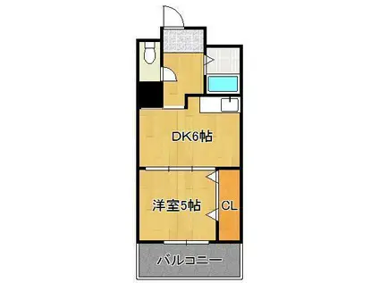 ピュアシティ小倉(1DK/9階)の間取り写真