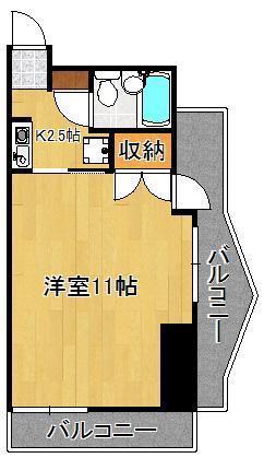 第4エルザビル(1K/9階)の間取り写真