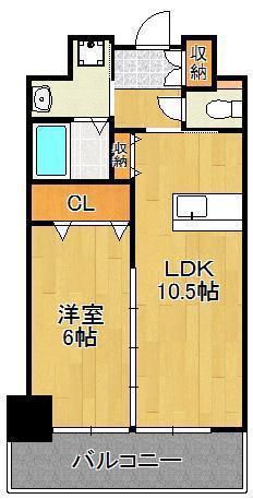 フェルト716(1LDK/9階)の間取り写真