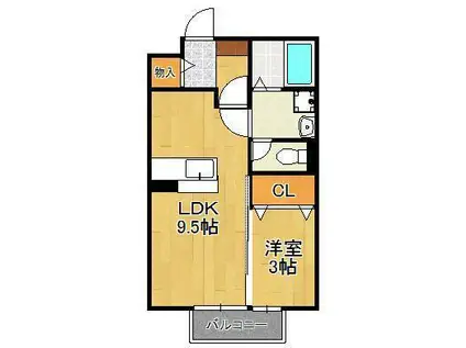 グレイストレビナ赤坂(1LDK/2階)の間取り写真