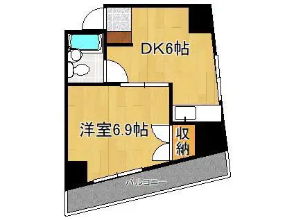 藤本ビル古船場(1DK/7階)の間取り写真
