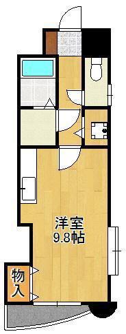ギャラン小文字(ワンルーム/4階)の間取り写真