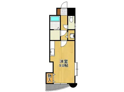 ギャラン小文字(ワンルーム/7階)の間取り写真