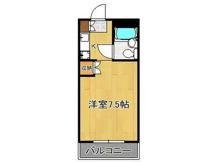 ホワイトパレス門司港(ワンルーム/3階)の間取り写真